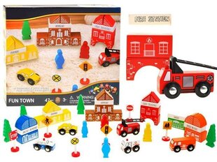 Medinių kaladėlių rinkinys Miestelis, 47 d. kaina ir informacija | Žaislai kūdikiams | pigu.lt