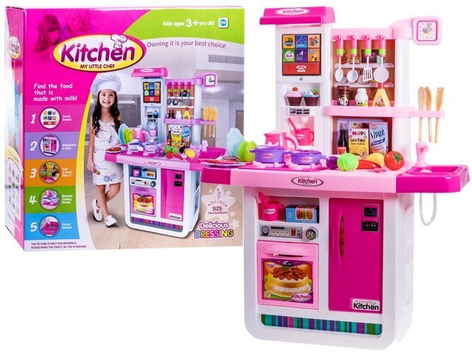 Interaktyvi virtuvė vaikams Kitchen, rožinė kaina ir informacija | Žaislai mergaitėms | pigu.lt