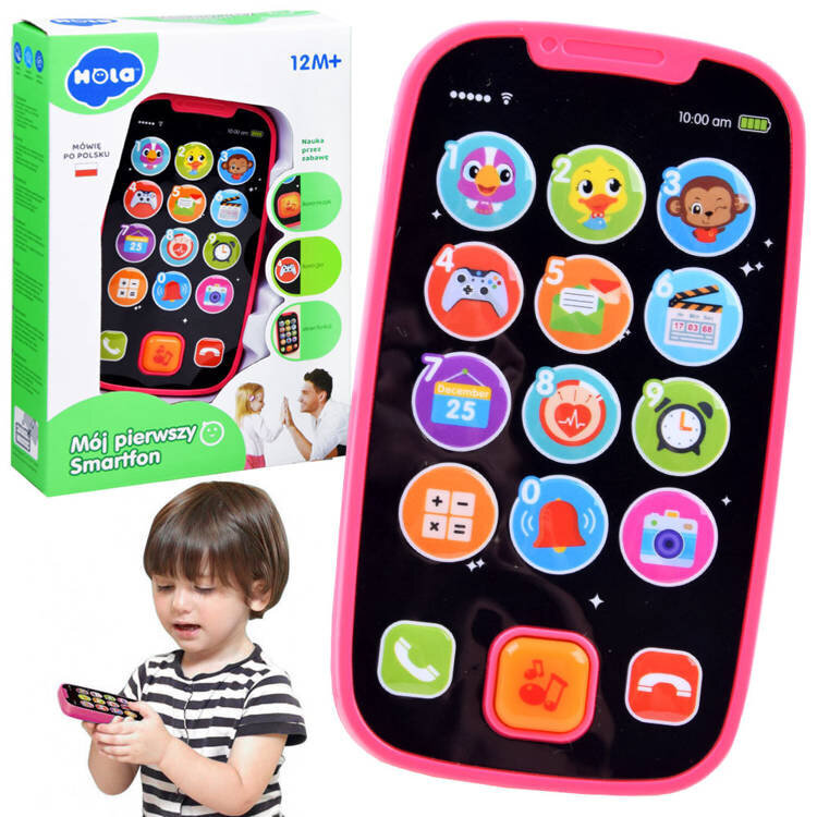 Vaikiškas interaktyvus telefonas Hola, rožinis цена и информация | Žaislai kūdikiams | pigu.lt