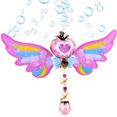 Burtų lazdelė su muilo burbulais, garsais ir šviesom, rožinė kaina ir informacija | Žaislai mergaitėms | pigu.lt