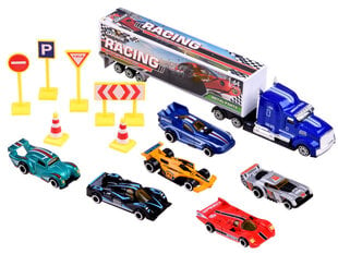 Sunkvežimis su automobiliais ir priedais Jokomisiada kaina ir informacija | Žaislai berniukams | pigu.lt