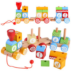 Medinių kaladėlių traukinukas ZA4116 kaina ir informacija | Žaislai kūdikiams | pigu.lt