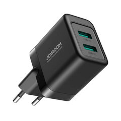 Joyroom JR-TCN01 2xUSB-A 12W 2.4A mains charger - black цена и информация | Зарядные устройства для телефонов | pigu.lt