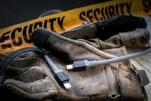 Tactical Fat Man Cable USB-A|Lightning 1m Grey цена и информация | Кабели и провода | pigu.lt