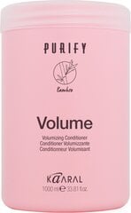 Kondicionierius ploniems plaukams Kaaral Purify Volume, 1000 ml kaina ir informacija | Balzamai, kondicionieriai | pigu.lt