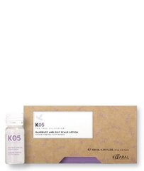 K05 трихологический лосьон для профилактики повышенной жирности и перхоти кожи головы, в ампулах (12 x 10 мл) для использования в салоне/на дому цена и информация | Средства для укрепления волос | pigu.lt