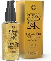 Atstatomasis aliejus plaukams Beox Royal Gold 24k Glow On - Gold Repair, 30 ml kaina ir informacija | Priemonės plaukų stiprinimui | pigu.lt