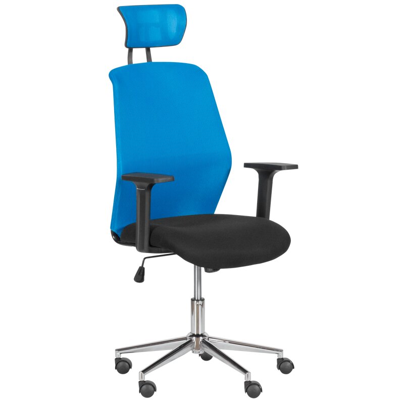 Kėdė Wood Garden Carmen 7535-1, juoda/mėlyna kaina ir informacija | Biuro kėdės | pigu.lt