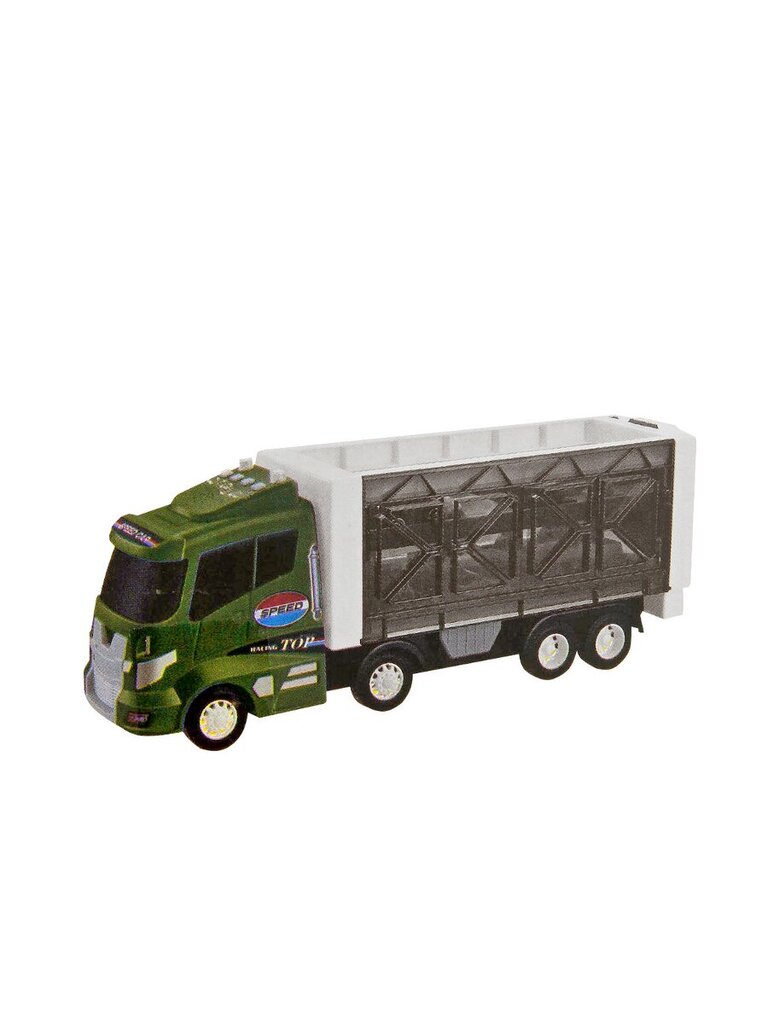 Gaisrinis sunkvežimis su automobiliais Smart toys, žalias цена и информация | Žaislai berniukams | pigu.lt