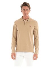 Marškinėliai vyrams Guess Jeans Oliver Ls Desert Mud 563935619, smėlio spalvos kaina ir informacija | Vyriški marškinėliai | pigu.lt