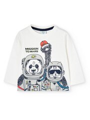 BOBOLI Knit T-Shirt Off White 520238095 цена и информация | Рубашки для мальчиков | pigu.lt