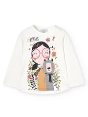 BOBOLI Girl With A Bear Off White 520237728 цена и информация | Футболка для девочек | pigu.lt