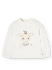 BOBOLI Sheep With Applied Crystals Off White 520237877 цена и информация | Рубашки для девочек | pigu.lt