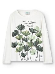 BOBOLI Flower Print In Green Tones Off White 520238261 цена и информация | Рубашки для девочек | pigu.lt