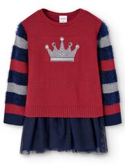 BOBOLI Knitwear Combined Striped Sleeves Ruby Red 520238381 цена и информация | Платья для девочек | pigu.lt