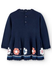 BOBOLI Knitwear Flower Pattern Navy 520237940 цена и информация | Платья для девочек | pigu.lt