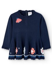 BOBOLI Knitwear Flower Pattern Navy 520237940 цена и информация | Платья для девочек | pigu.lt