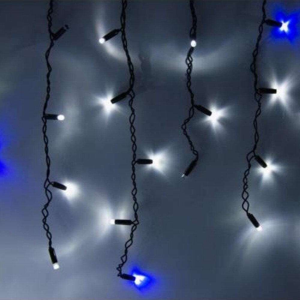 Kalėdinė girlianda varvekliai Berimax 120 LED 6 m, mėlyna/balta kaina ir informacija | Girliandos | pigu.lt