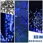 Lauko girlianda varvekliai Berimax 100 LED 10 m, mėlyna/šaltai balta kaina ir informacija | Girliandos | pigu.lt