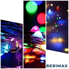 Проволочная новогодняя гирлянда Berimax 200 LED гирлянда, разные цвета цена и информация | Гирлянды | pigu.lt