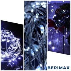 Kalėdinė girlianda Berimax 100 LED, šaltai balta kaina ir informacija | Girliandos | pigu.lt