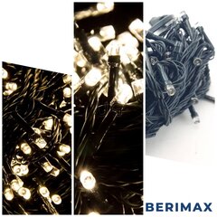 Новогодняя гирлянда Berimax 100 LED, теплый белый цена и информация | Гирлянды | pigu.lt