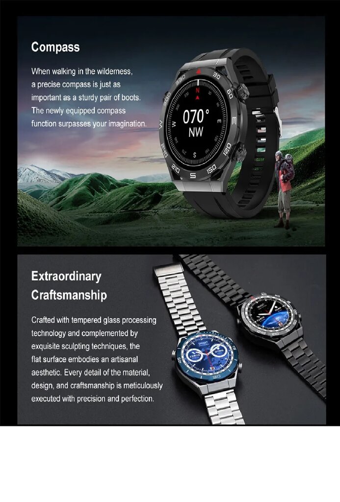 DT Ultramate Black kaina ir informacija | Išmanieji laikrodžiai (smartwatch) | pigu.lt