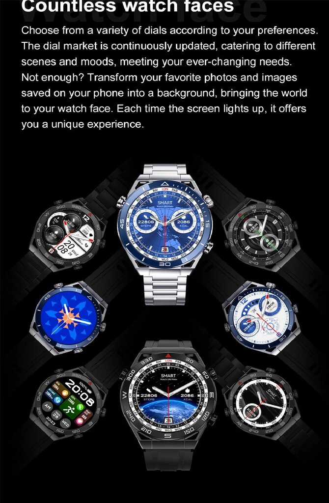 DT Ultramate Black kaina ir informacija | Išmanieji laikrodžiai (smartwatch) | pigu.lt