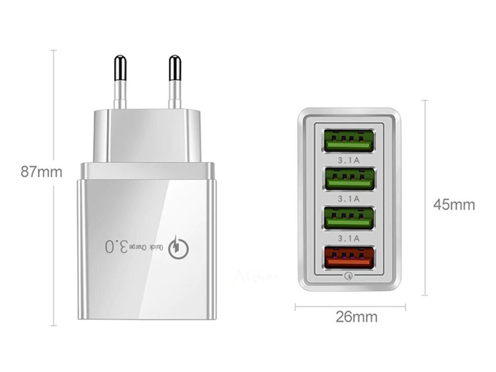 Quick Charge 3.0 kaina ir informacija | Krovikliai telefonams | pigu.lt