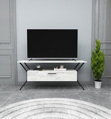 TV staliukas Asir, 124x54x35cm, baltas kaina ir informacija | TV staliukai | pigu.lt