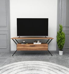 Стойка для телевизора Asir, 124x54x35см, коричневая цена и информация | Тумбы под телевизор | pigu.lt