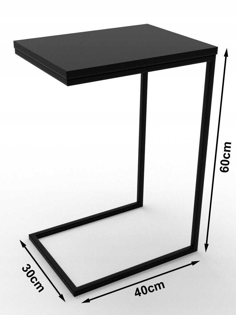 Kavos staliukas Loft, 30x40x60 cm, juodas цена и информация | Kavos staliukai | pigu.lt