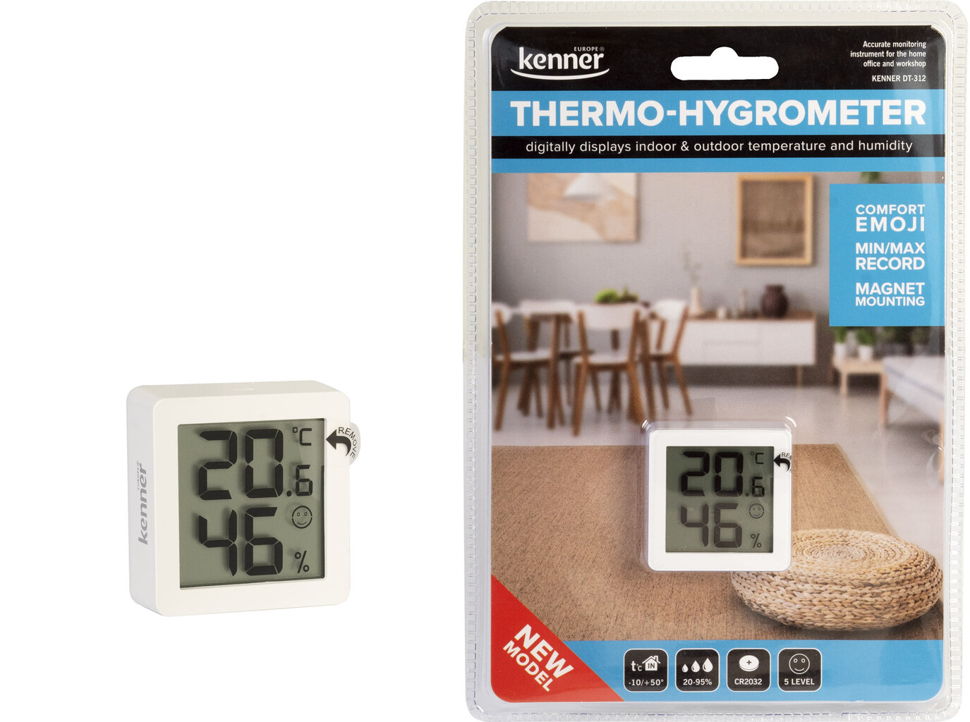 Skaitmeninis patalpų termometras/higrometras DT-312 kaina ir informacija | Meteorologinės stotelės, termometrai | pigu.lt