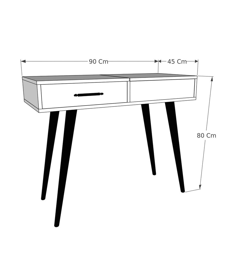 Tualetinis staliukas Asir, 90x80x45cm, baltas kaina ir informacija | Kosmetiniai staliukai | pigu.lt