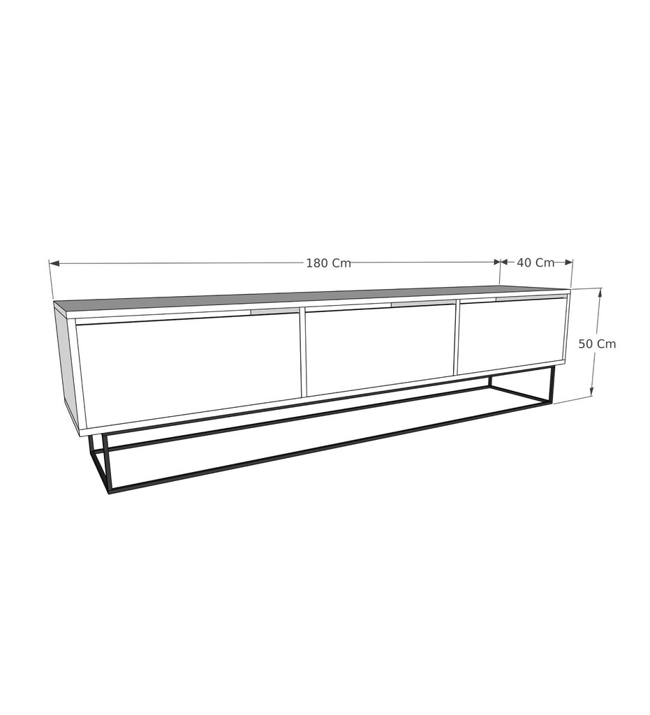 TV stovas Asir, 180x50x40cm, smėlio spalvos kaina ir informacija | TV staliukai | pigu.lt