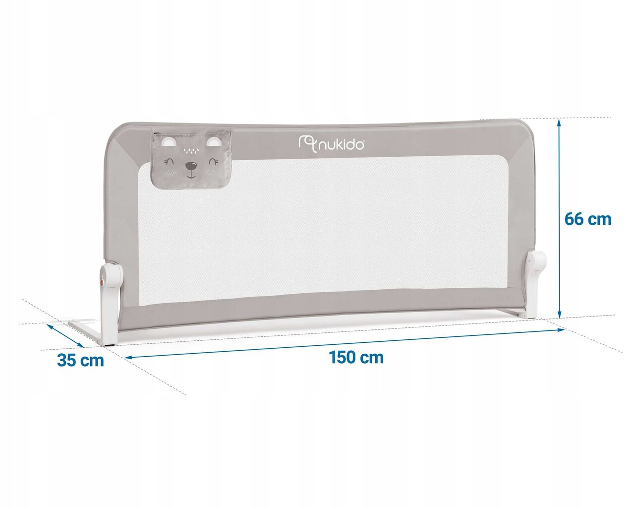 Lovos apsauga Nukido 150x66x35cm Gray kaina ir informacija | Saugos varteliai, apsaugos | pigu.lt