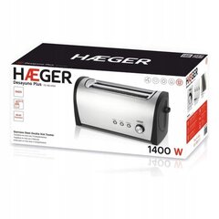 Тостер Haeger 1000Вт, серебристый/серый цена и информация | Тостеры | pigu.lt