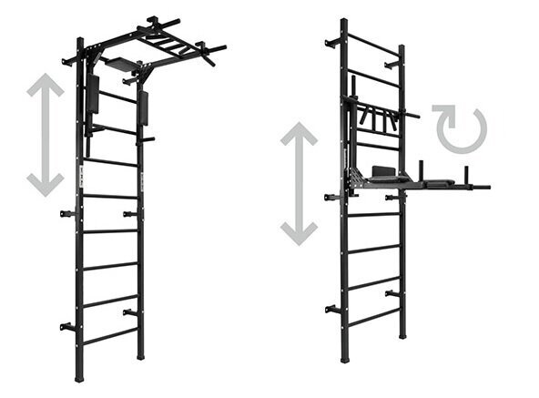 Sporto kompleksas San Pro, 229x68cm, juodas kaina ir informacija | Gimnastikos sienelės | pigu.lt