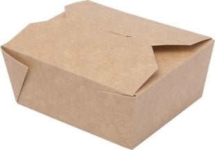 Одноразовая коробка для пищи Lunch, темно-коричневая, бумага, 14 x 10 x 5 см, 50 шт. цена и информация | Праздничная одноразовая посуда | pigu.lt