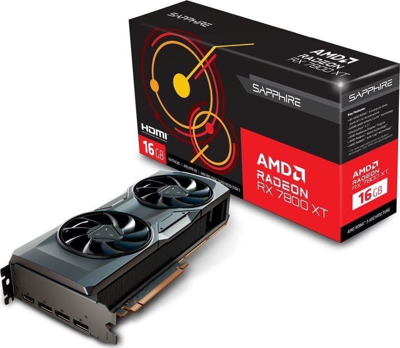 Sapphire Pulse AMD Radeon RX 7800 XT (21330-01-20G) kaina ir informacija | Vaizdo plokštės (GPU) | pigu.lt