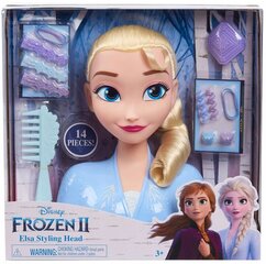 Lėlės galva plaukų šukavimui ir aksesuarai Frozen Head Elsa цена и информация | Игрушки для девочек | pigu.lt