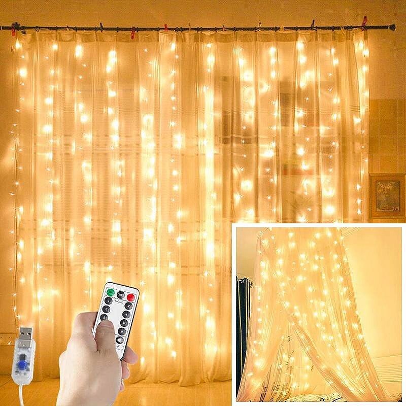 Girlianda užuolaida 3x3 LED 300 цена и информация | Girliandos | pigu.lt