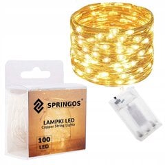 Springos auksinė girlianda 10,2 m 100 LED kaina ir informacija | Girliandos | pigu.lt