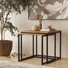 Sofos staliukas Asir, 50x47,8x50cm, 45x44,8x45cm, smėlio spalvos kaina ir informacija | Kavos staliukai | pigu.lt