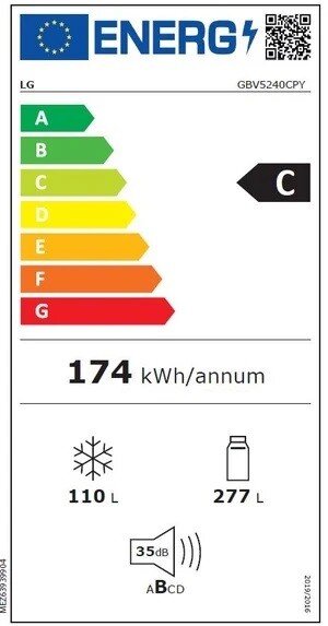 LG GBV5240CPY kaina ir informacija | Šaldytuvai | pigu.lt