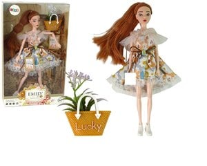 Lėlė Emily su gėlėmis rankinėje Lean Toys kaina ir informacija | Žaislai mergaitėms | pigu.lt