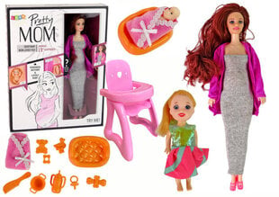 Besilaukianti lėlė su ilgais plaukais Pretty Mom Lean Toys цена и информация | Игрушки для девочек | pigu.lt