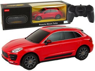 Automobilis Porsche Macan Turbo su nuotolinio valdymo pultu Rastar, raudonas kaina ir informacija | Žaislai berniukams | pigu.lt