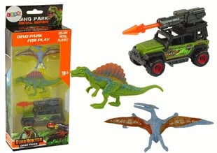 Dinozaurų figūrėlių ir automobilio rinkinys Lean Toys kaina ir informacija | Žaislai berniukams | pigu.lt