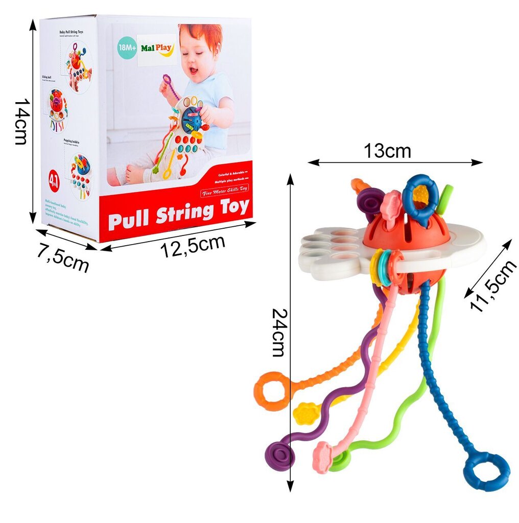 Interaktyvus sensorinis žaislas - kramtukas kūdikiams 4in1 Ufo цена и информация | Žaislai kūdikiams | pigu.lt